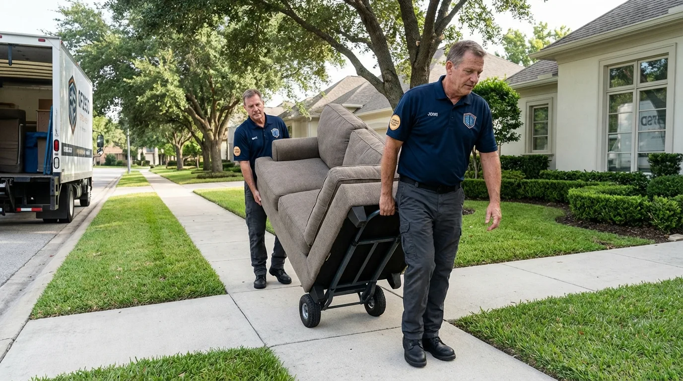 Local residential moving crew loading furniture in Discovery Bay, CA